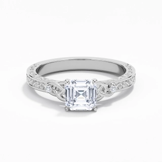 925 Sterling Silver Moissanite Engagement Ring