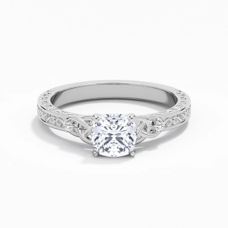 Retro Cushion 1.00ct Moissanite Engagement Ring