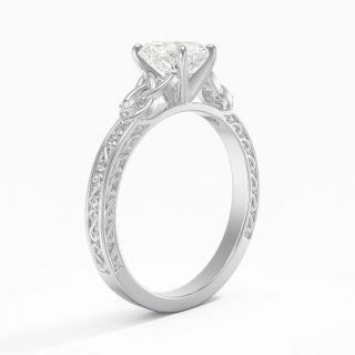 Rétro Cœur 1.00ct Moissanite Bague de fiançailles