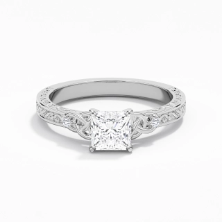 Retro Princess 1.00ct Moissanite Engagement Ring