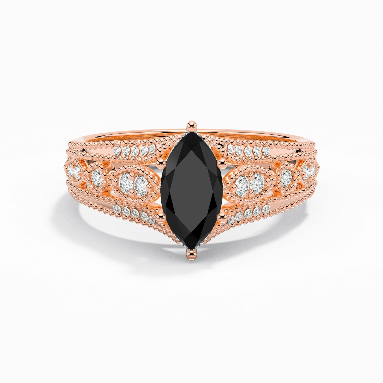 Baroque Marquise 1.00ct Cubic Zirconia Engagement Ring