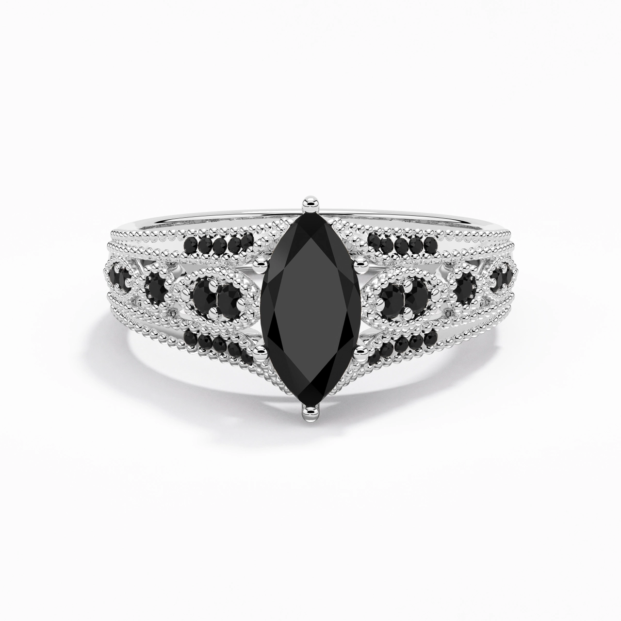 Baroque Marquise 1.00ct Cubic Zirconia Engagement Ring