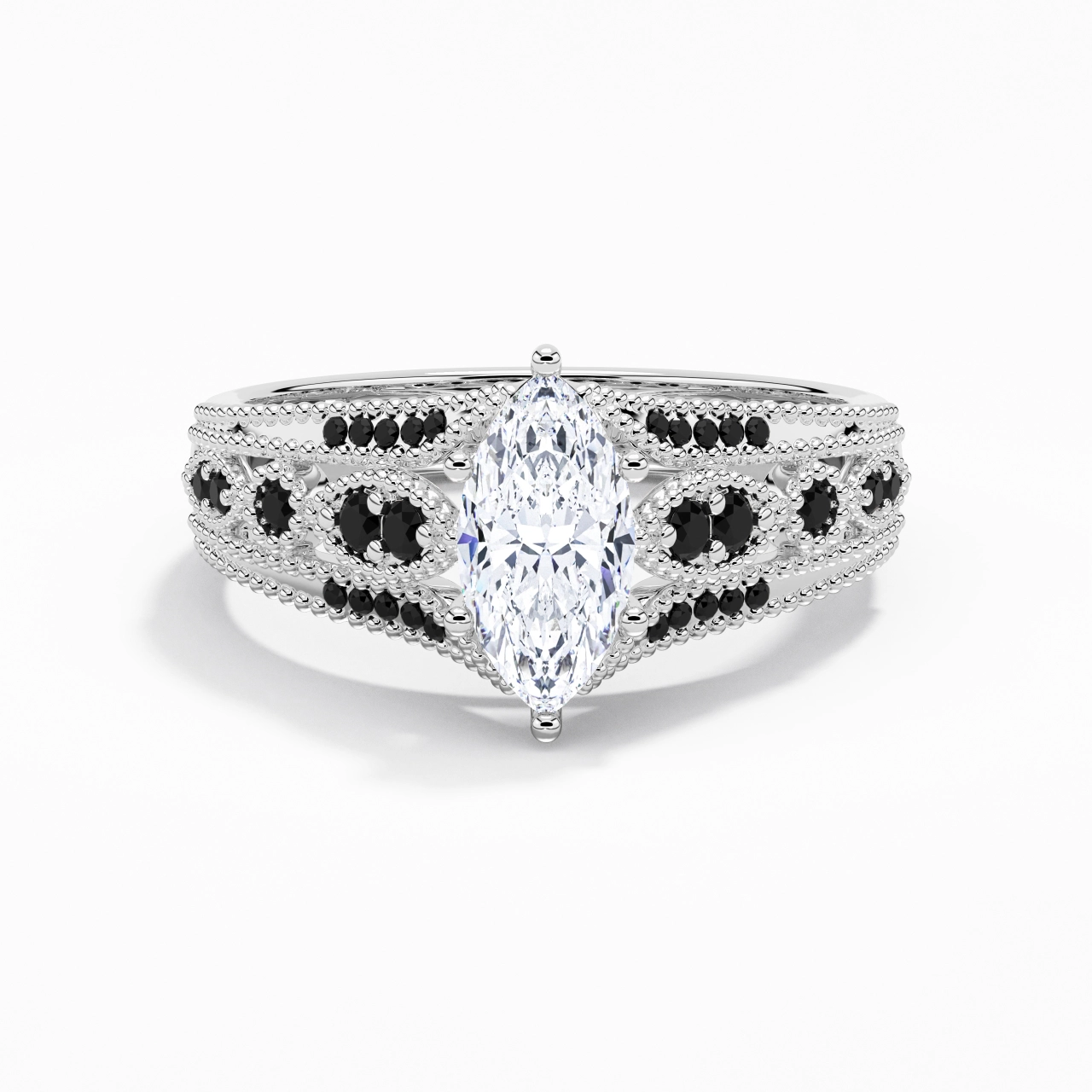 Baroque Marquise 1.00ct Cubic Zirconia Engagement Ring