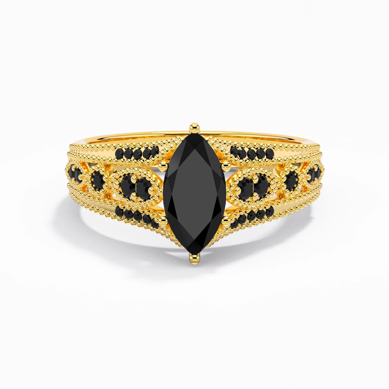 Baroque Marquise 1.00ct Cubic Zirconia Engagement Ring