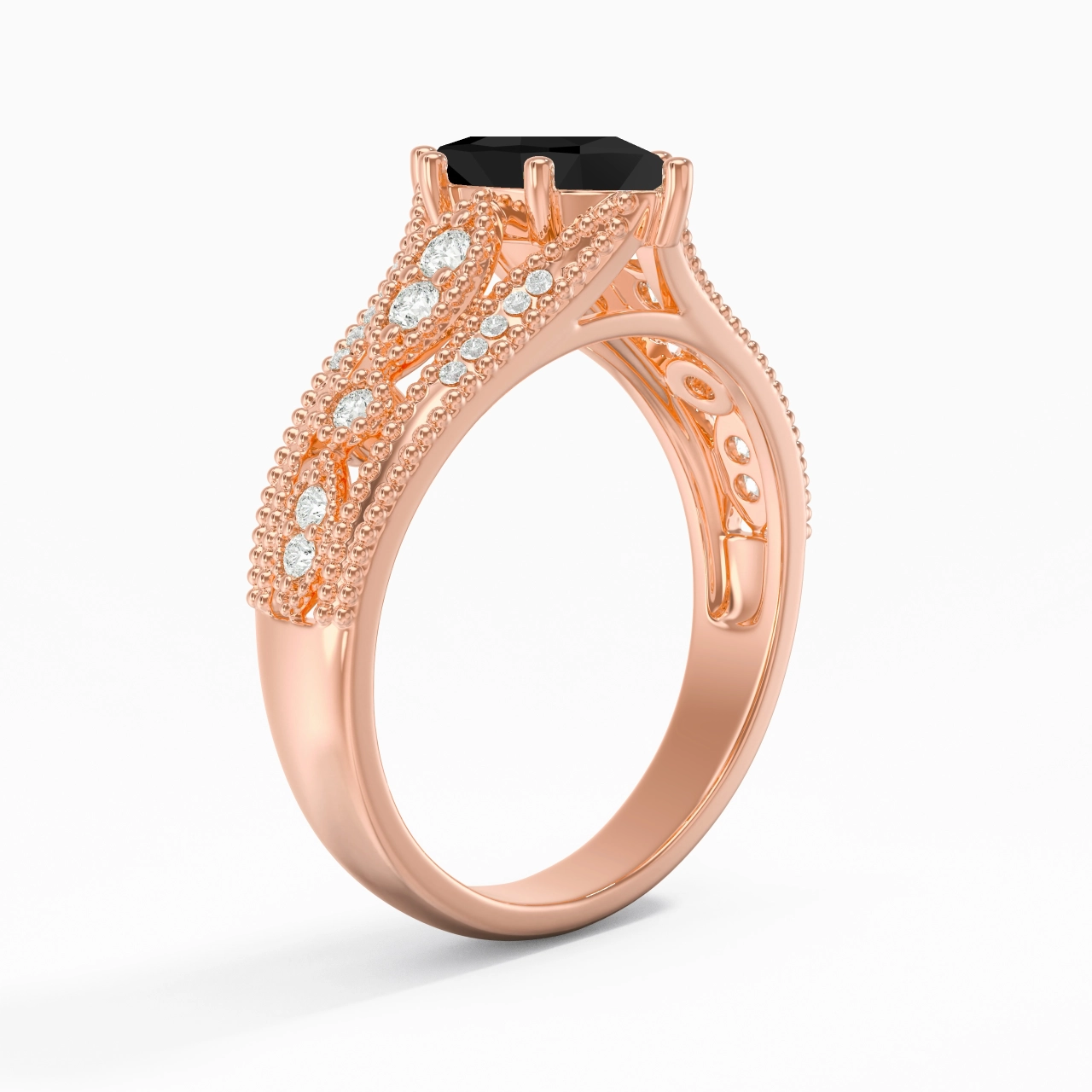 Baroque Marquise 1.00ct Cubic Zirconia Engagement Ring