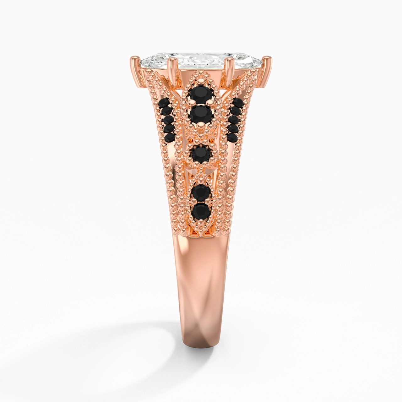 Baroque Marquise 1.00ct Zircon cubique Bague de fiançailles