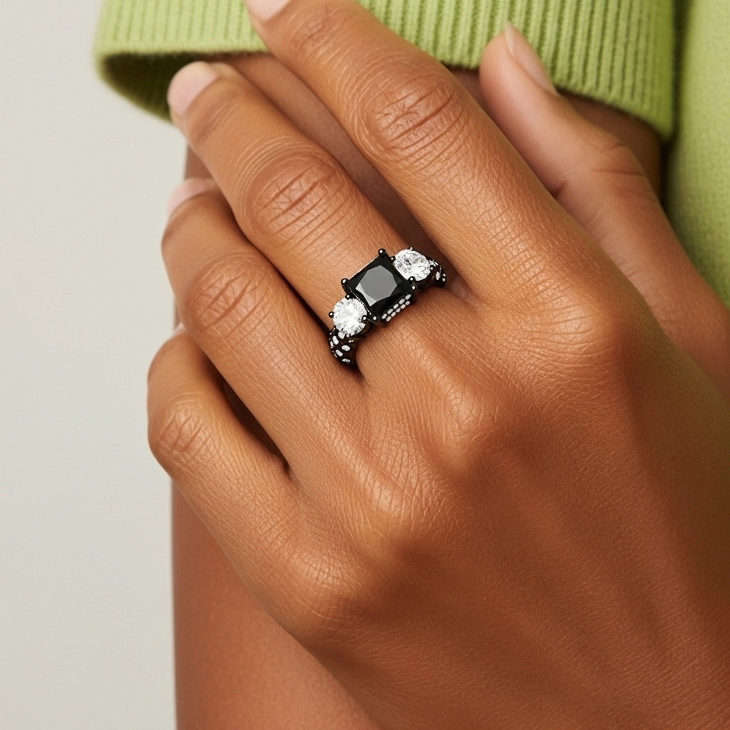 925 Sterling Silver Cubic Zirconia Engagement Ring