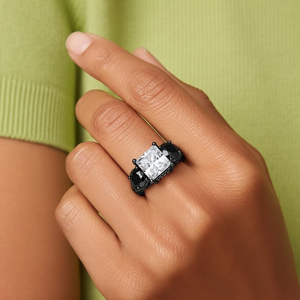 925 Sterling Silver Cubic Zirconia Engagement Ring