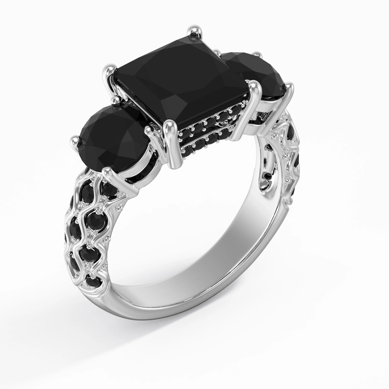 925 Sterling Silver Cubic Zirconia Engagement Ring