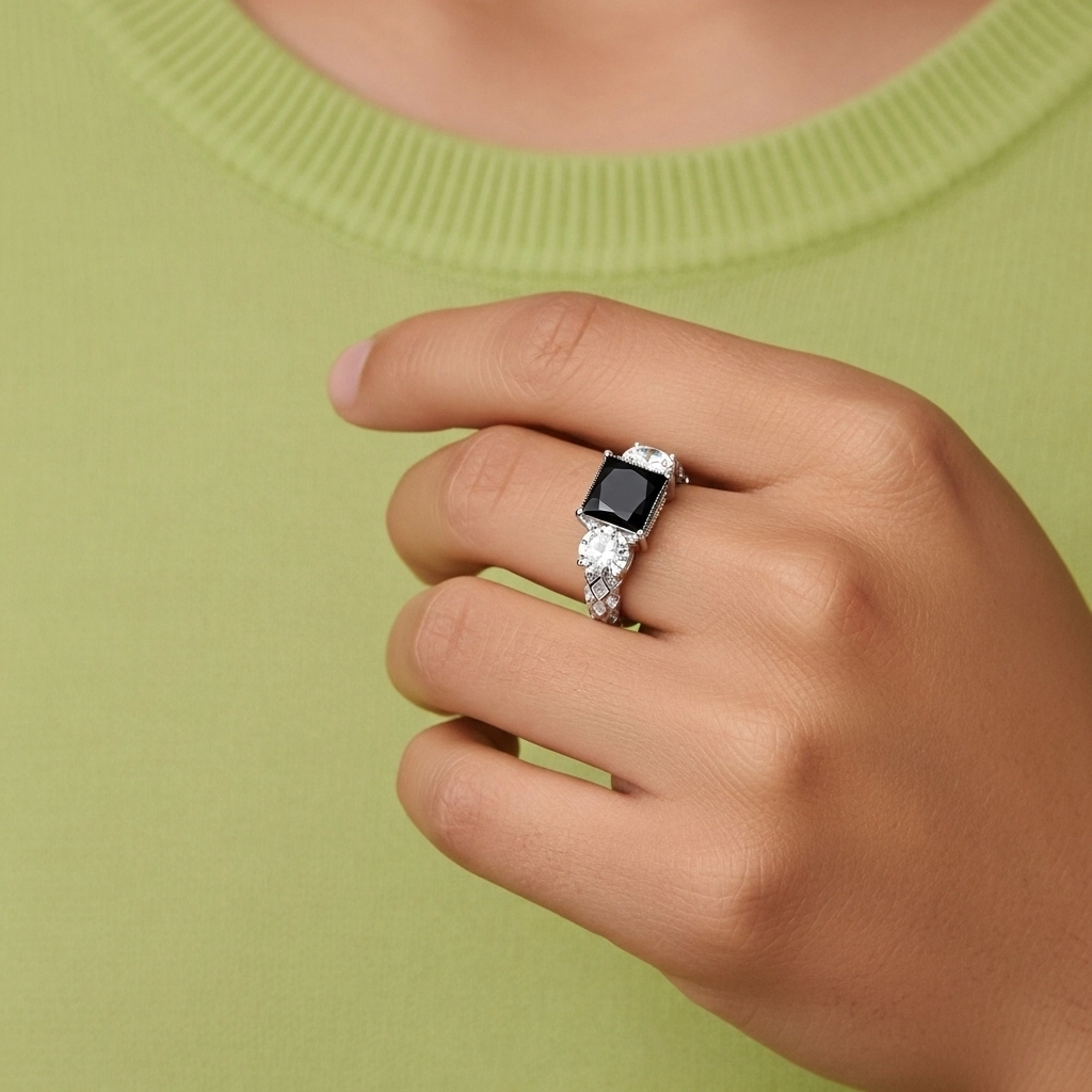 925 Sterling Silver Cubic Zirconia Engagement Ring