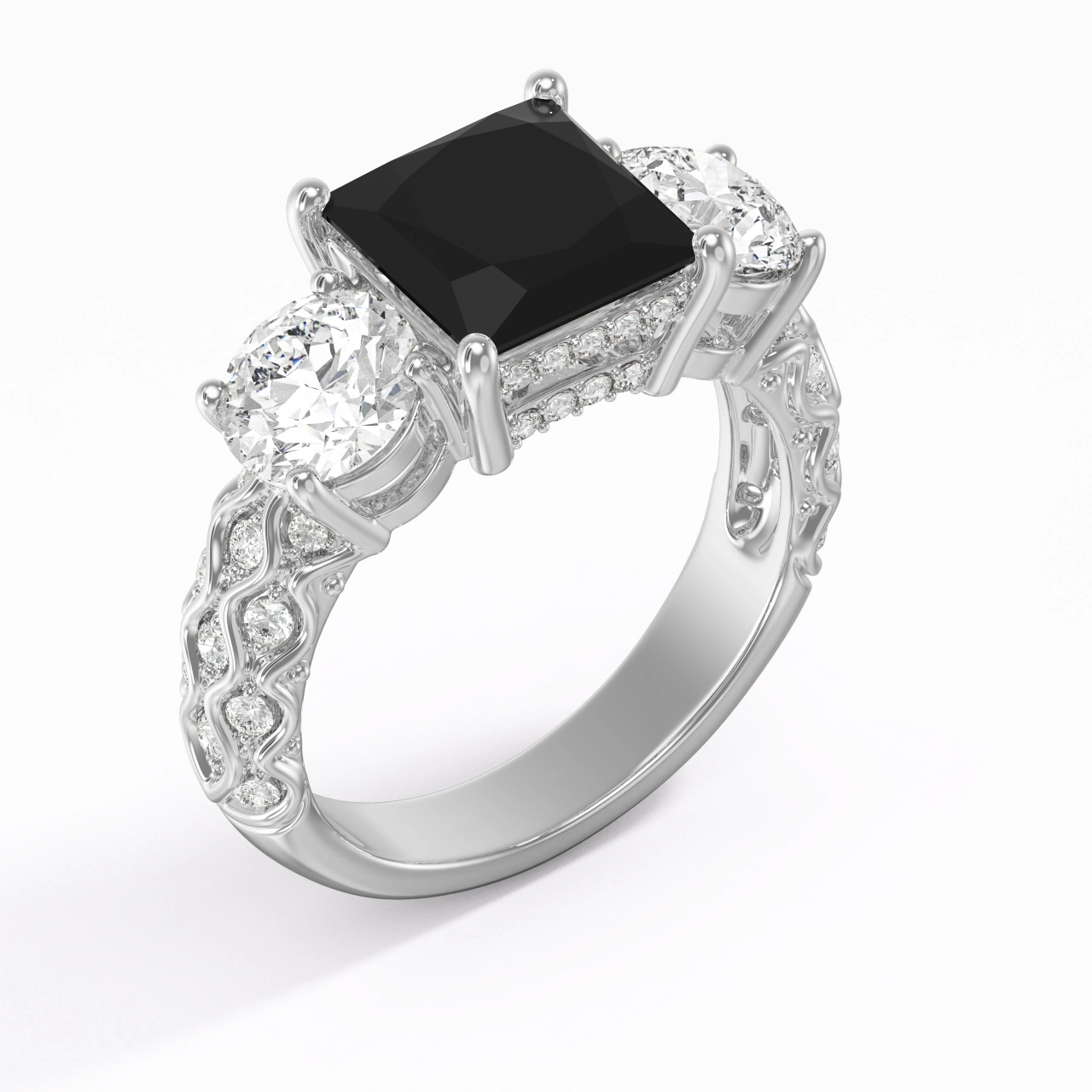 925 Sterling Silver Cubic Zirconia Engagement Ring