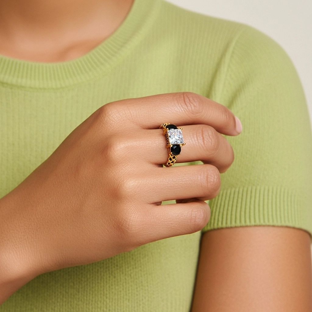 925 Sterling Silver Cubic Zirconia Engagement Ring