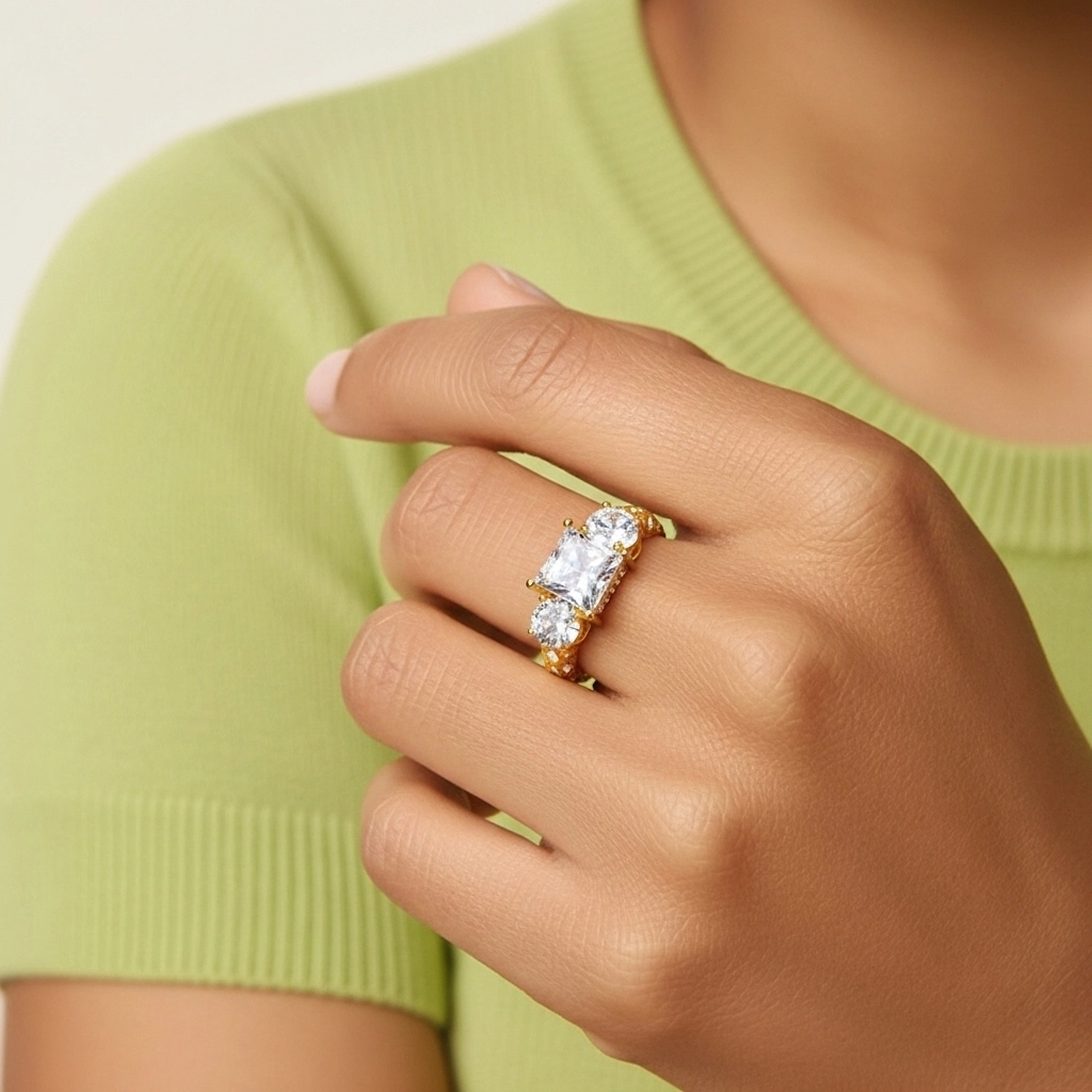 Plata esterlina 925 Moissanita Anillo de Compromiso