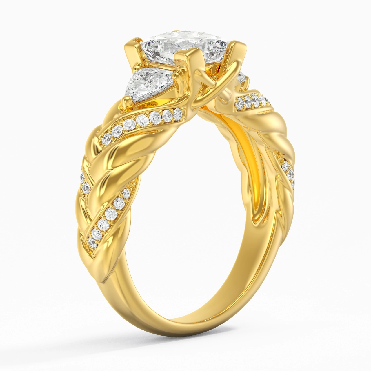 14K Gold Moissanite Engagement Ring