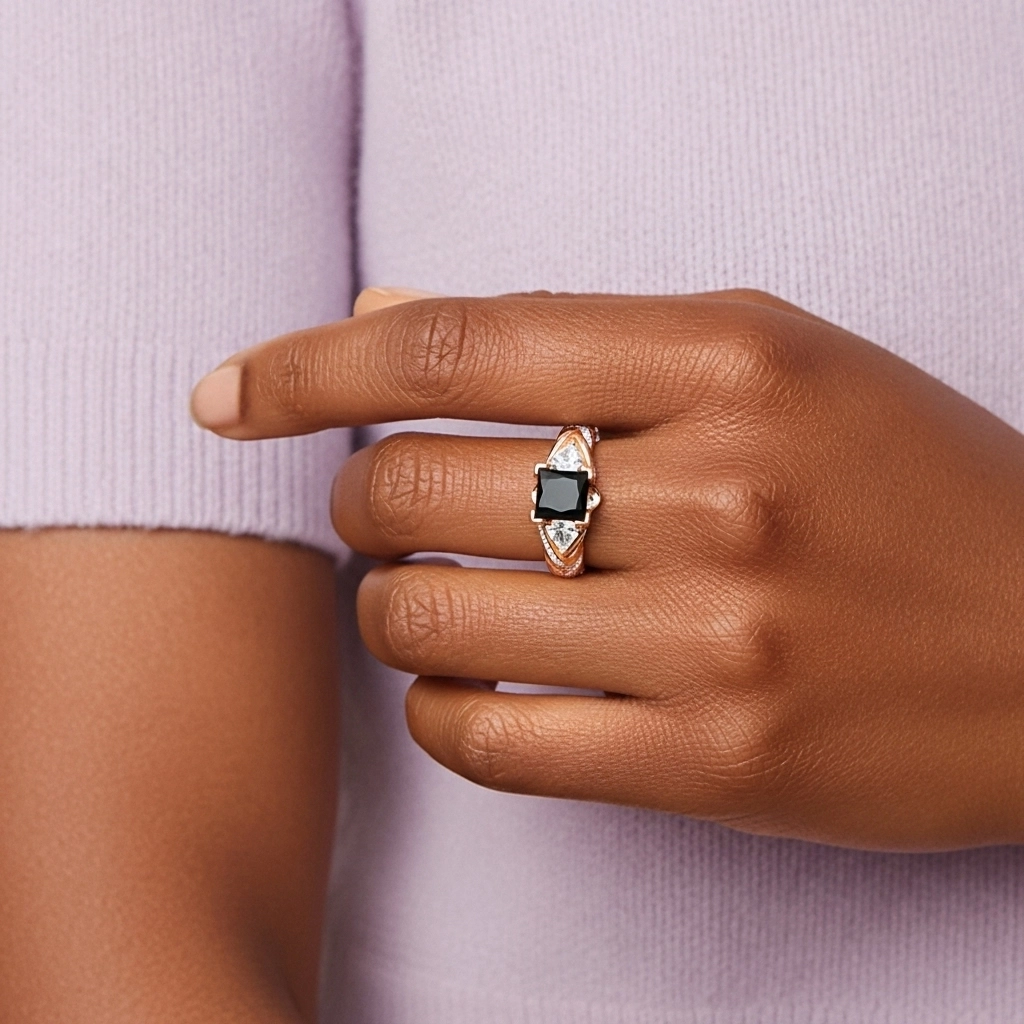 Único Princesa 1.50ct Circonio cúbico Anillo de Compromiso