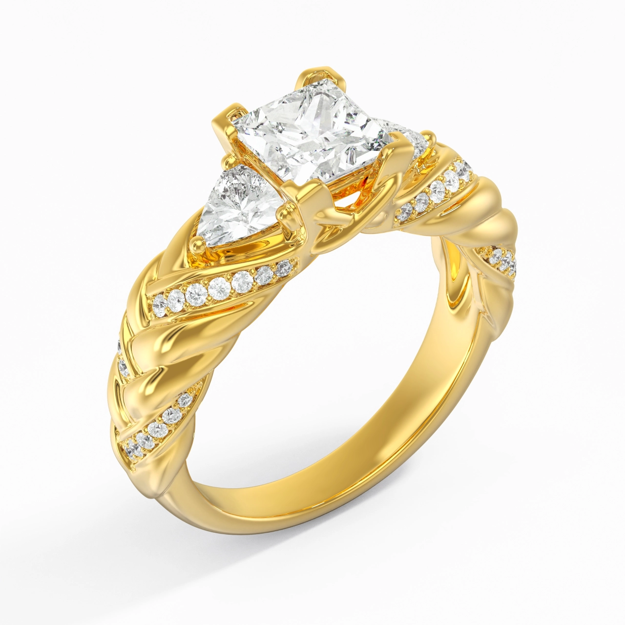 14K Gold Moissanite Engagement Ring