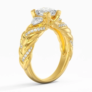 14K Gold Moissanite Engagement Ring