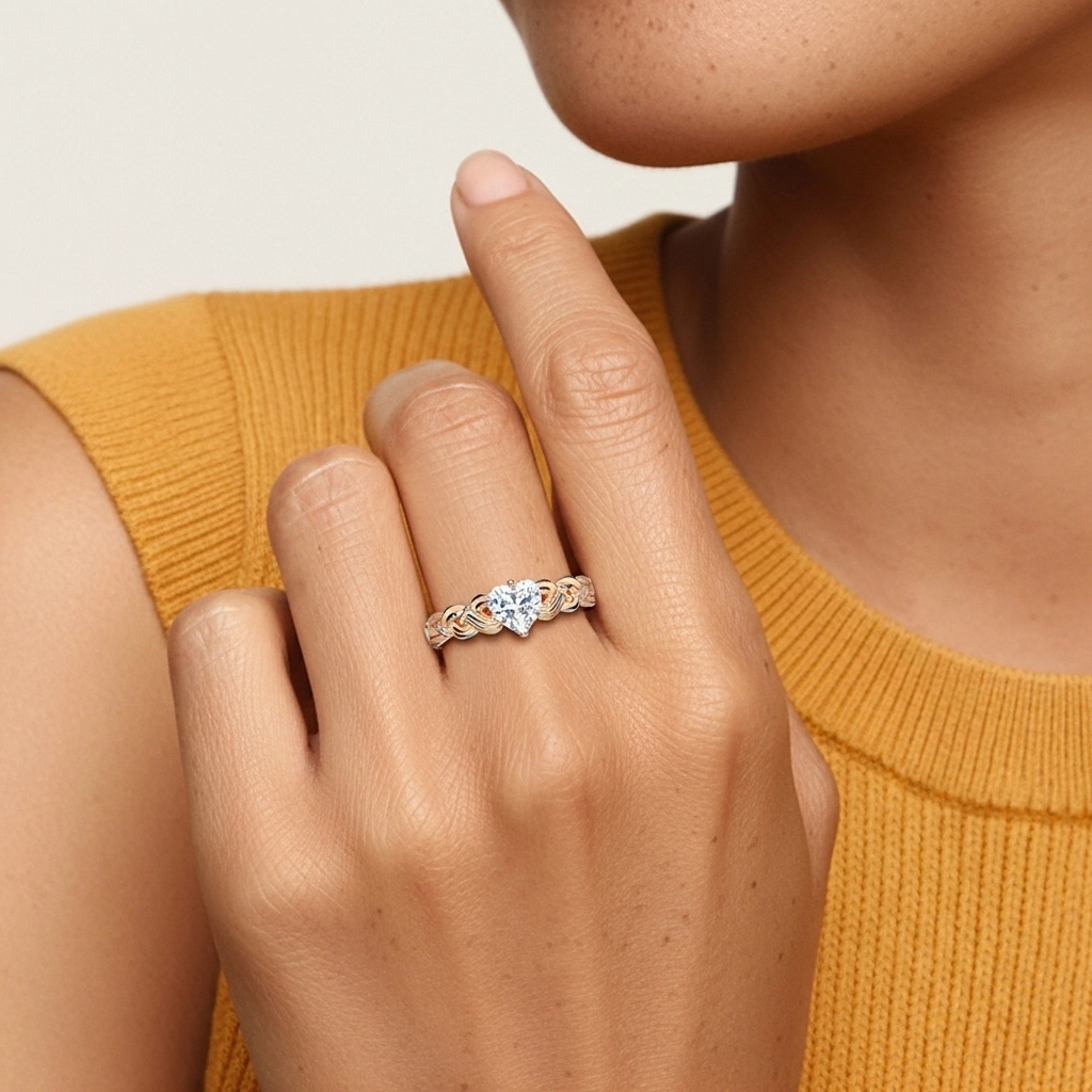 Fil Tressé Solitaire Bague de fiançailles 1.20ct Moissanite