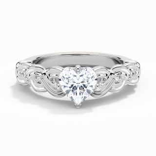 14K White Gold Moissanite Engagement Ring