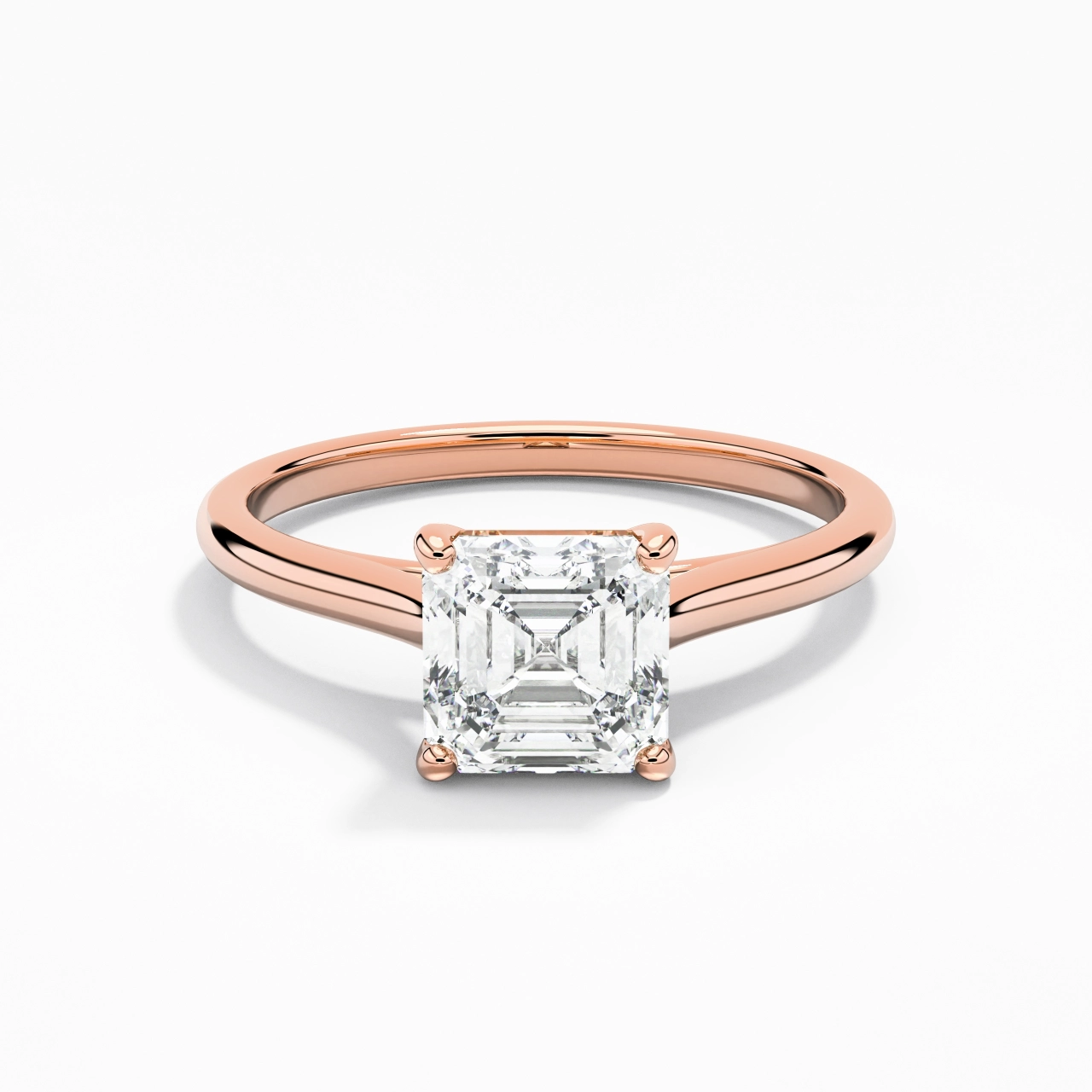 1.00ct Moissanite Engagement Ring 18K Rose Gold