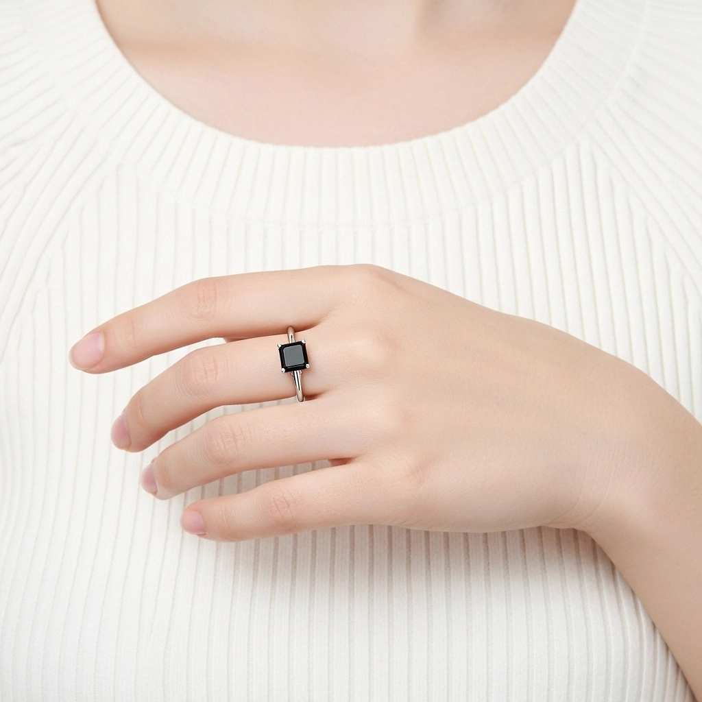 1.00ct Circonio cúbico Anillo de Compromiso Plata esterlina 925