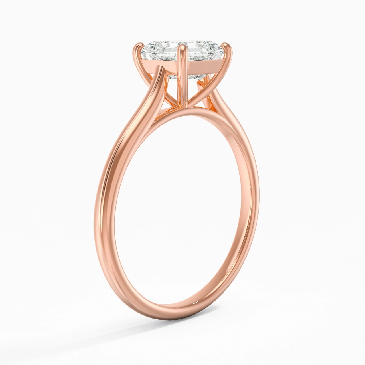 1.00ct Moissanite Engagement Ring 18K Rose Gold