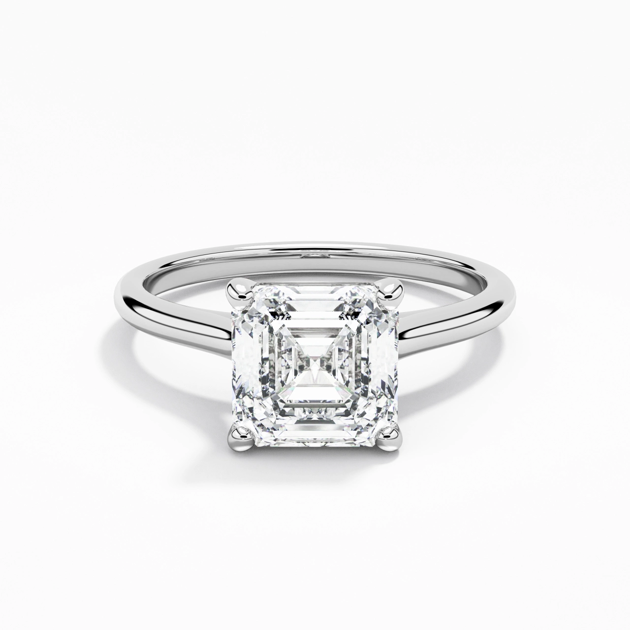 Argent sterling 925 Moissanite Bague de fiançailles