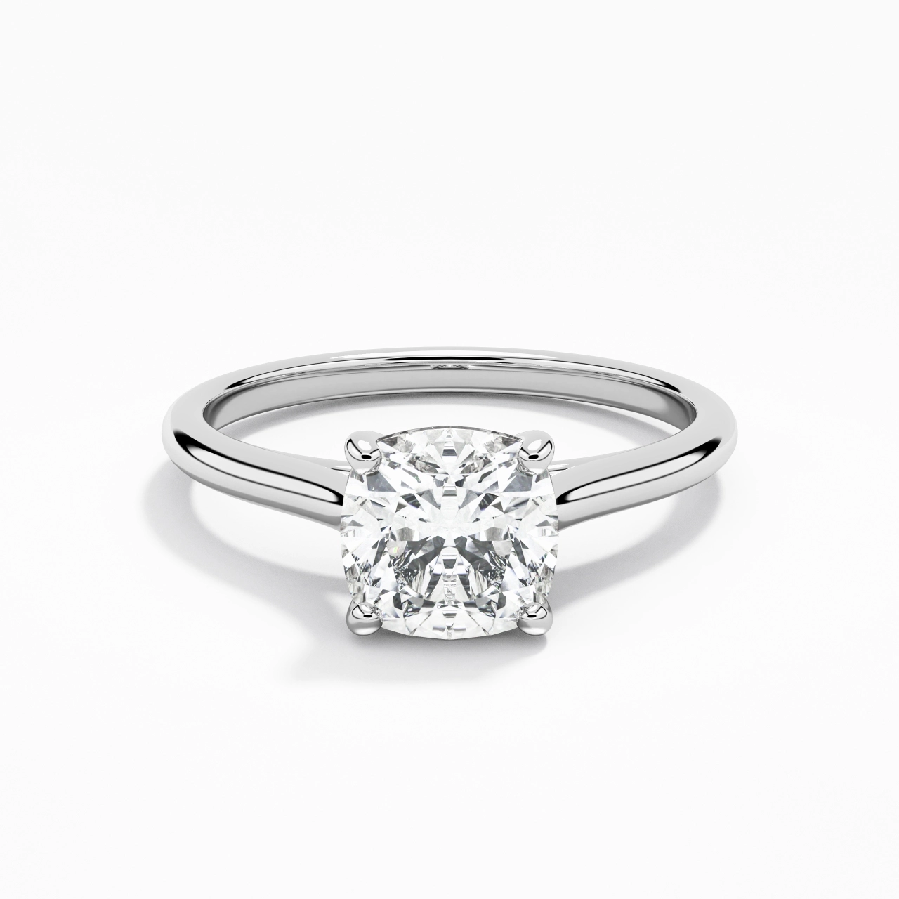 1.50ct Moissanite Engagement Ring 18K White Gold