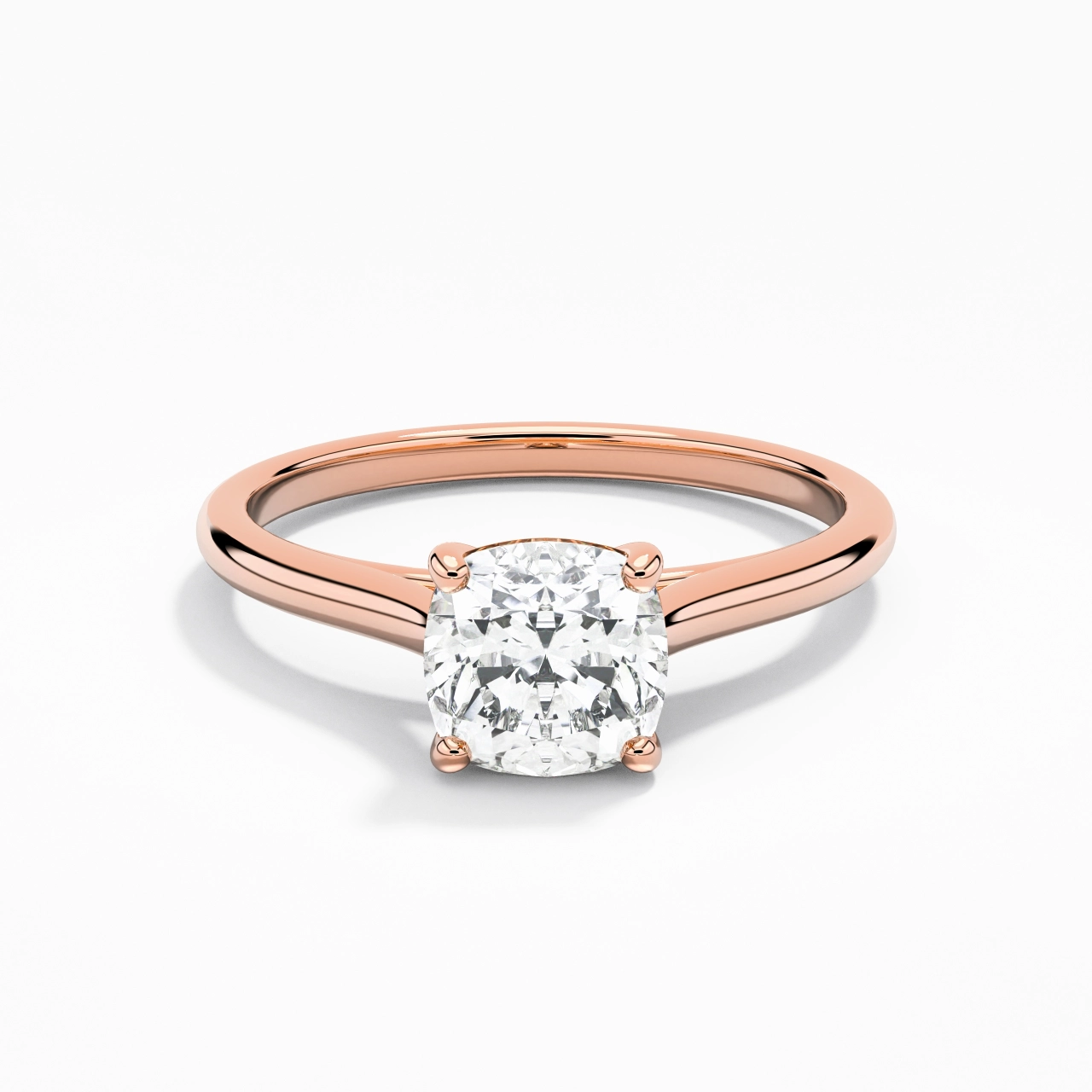 1.00ct Moissanite Engagement Ring 18K Rose Gold