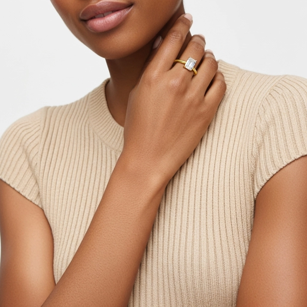 1.00ct Moissanite Engagement Ring 925 Sterling Silver