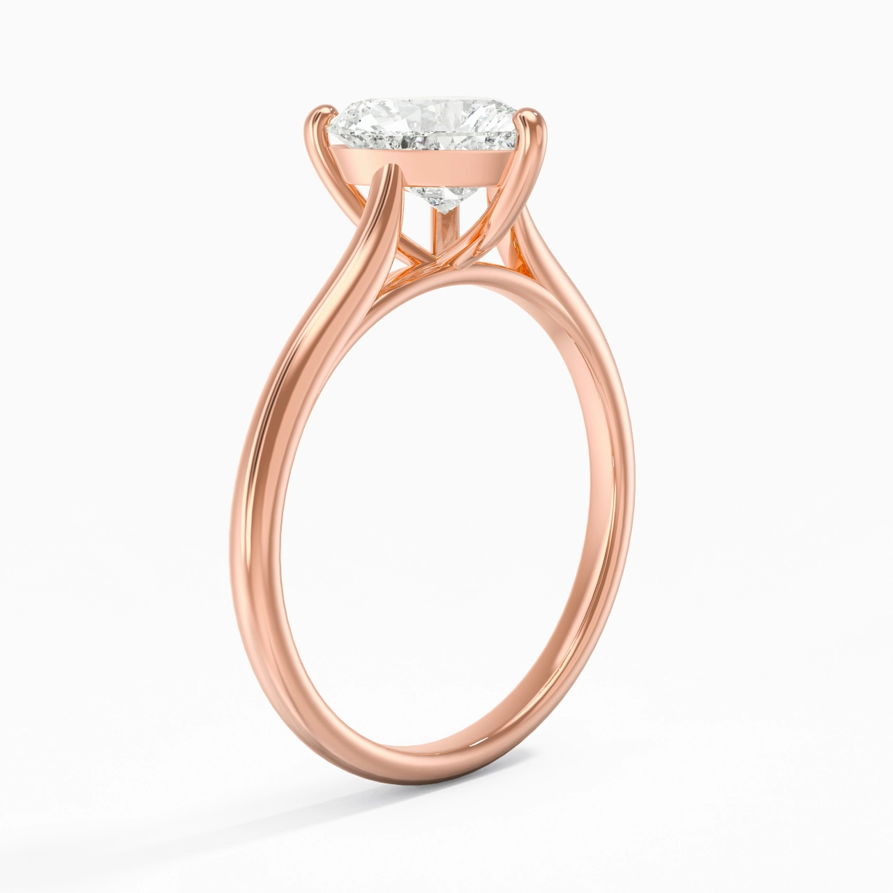 1.50ct Moissanite Engagement Ring 18K Rose Gold