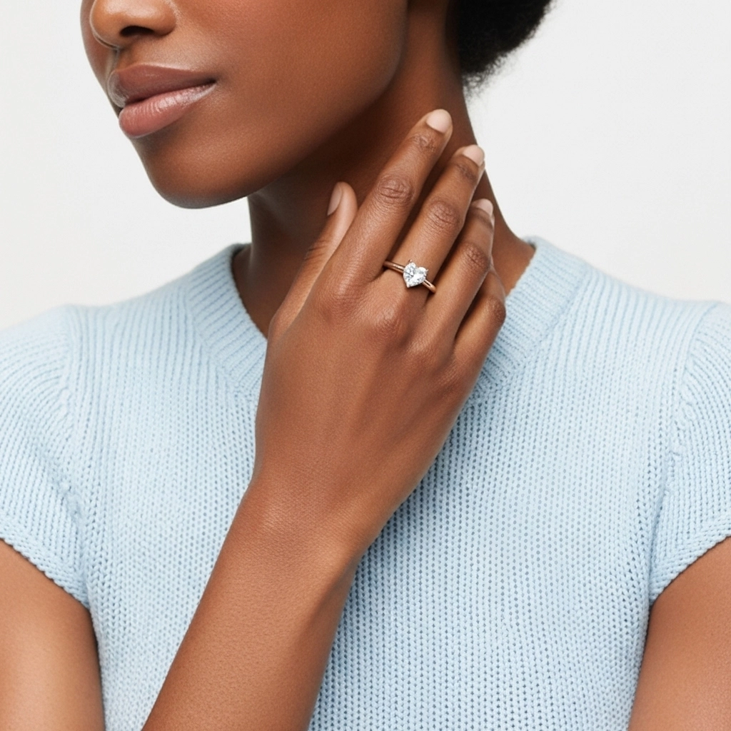 2.00ct Moissanite Engagement Ring 18K Rose Gold