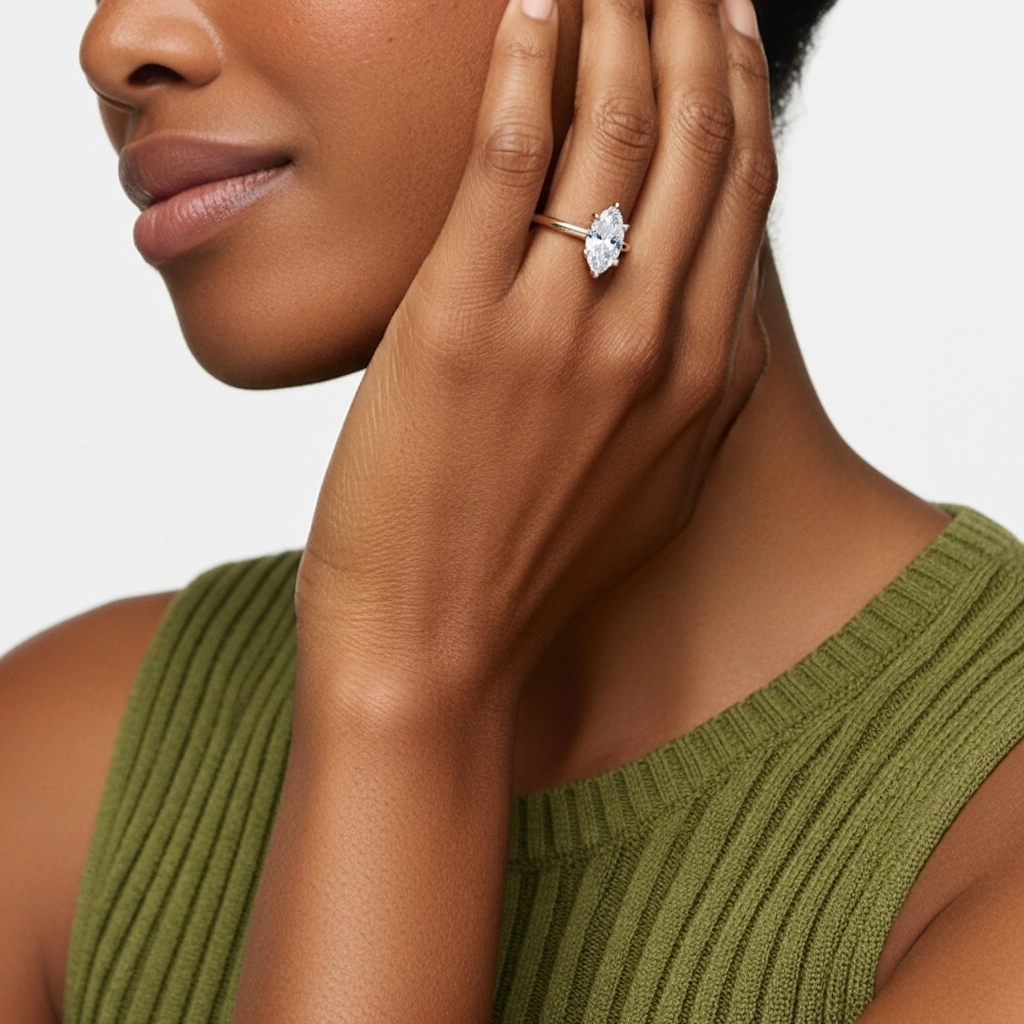 0.80ct Cubic Zirconia Engagement Ring 925 Sterling Silver