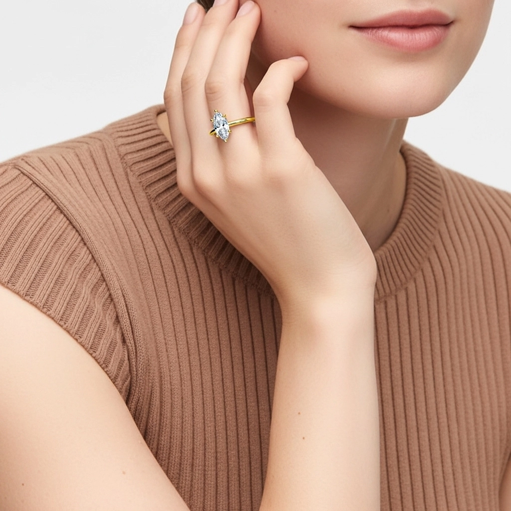 1.00ct Moissanite Engagement Ring 925 Sterling Silver