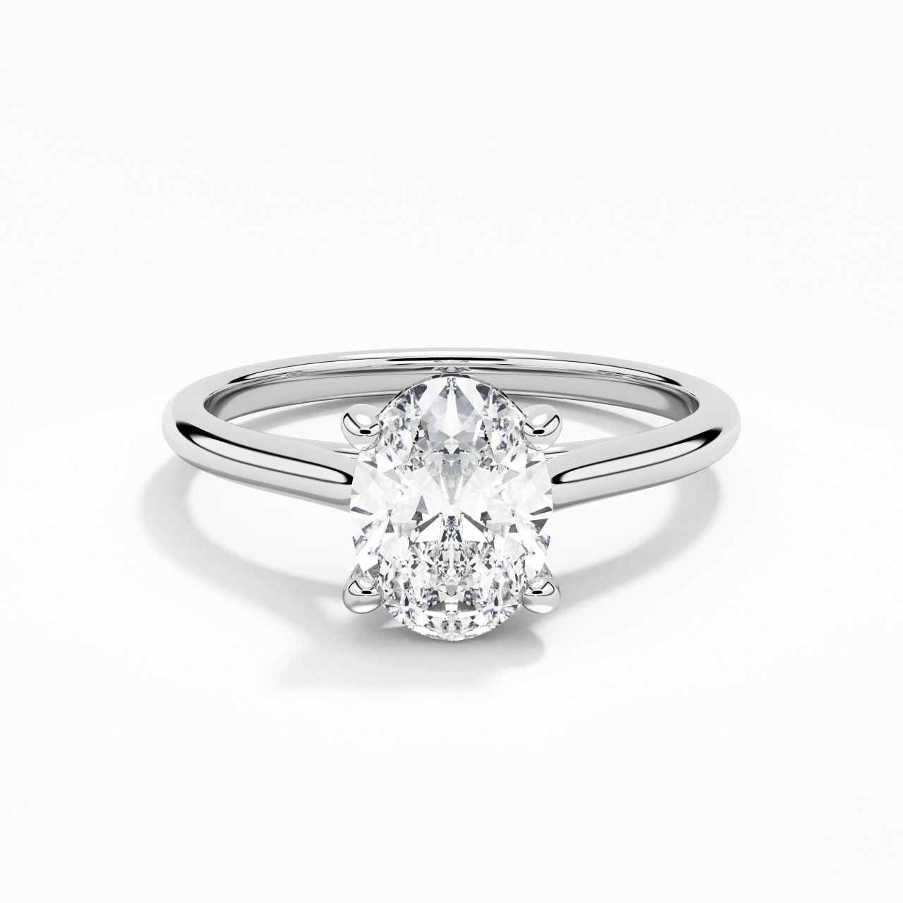 1.50ct Moissanite Engagement Ring 18K White Gold