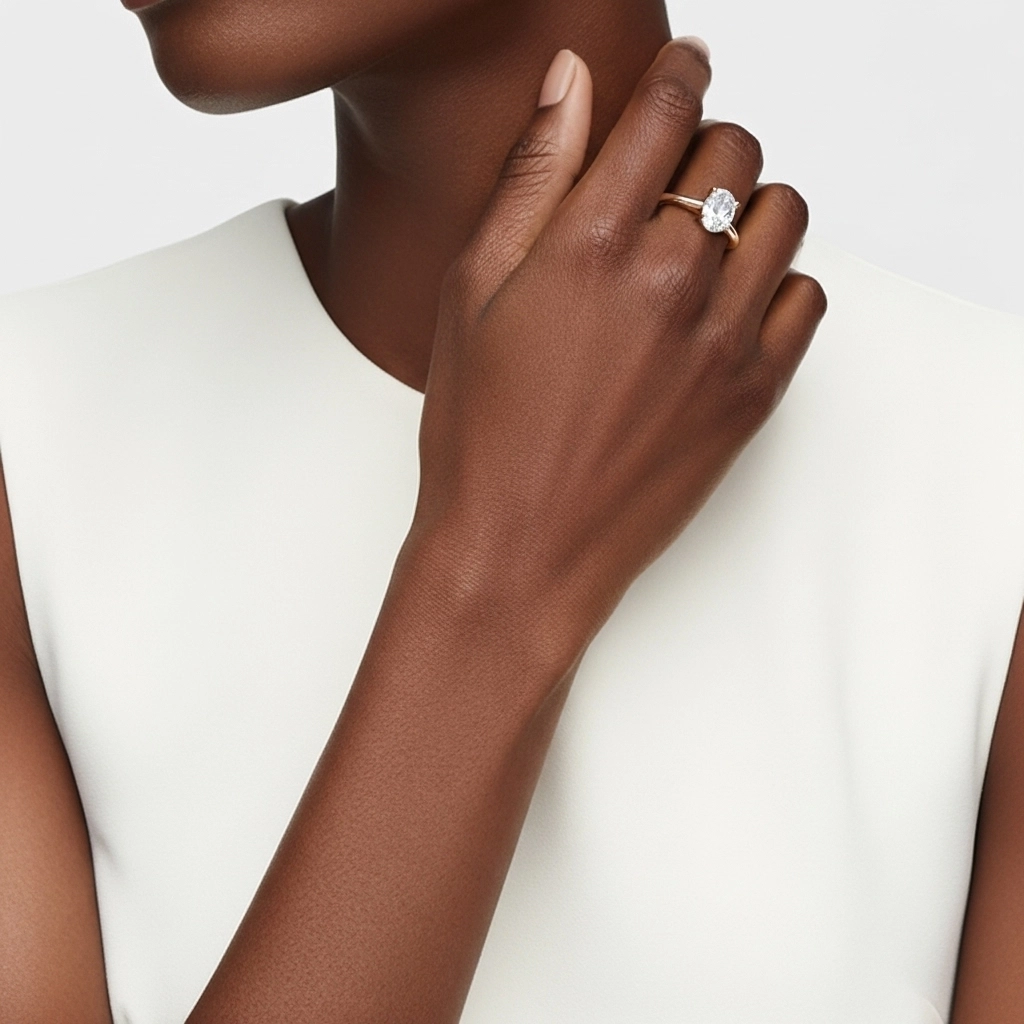 1.00ct Moissanite Engagement Ring 14K Rose Gold