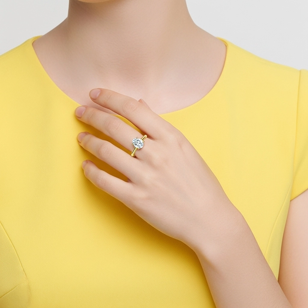 1.50ct Moissanite Engagement Ring 18K Gold