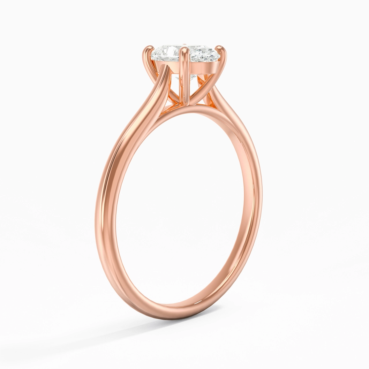 1.00ct Moissanite Engagement Ring 18K Rose Gold