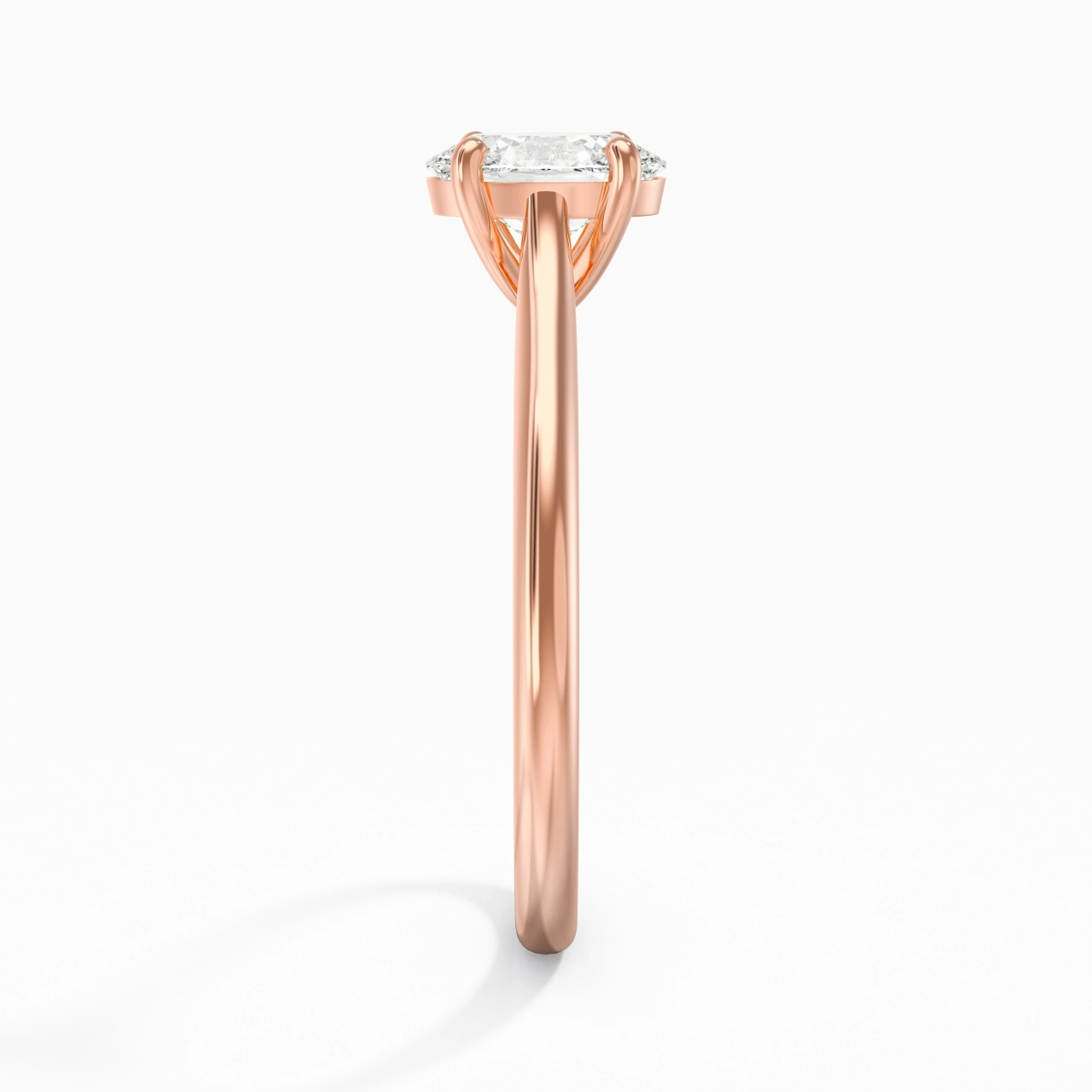 1.00ct Moissanite Engagement Ring 18K Rose Gold