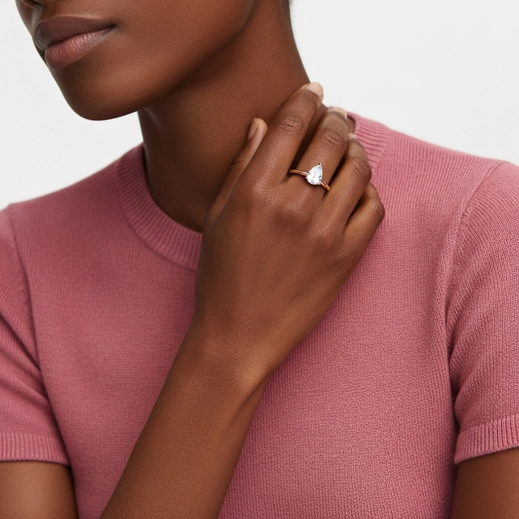 1.00ct Moissanite Engagement Ring 14K Rose Gold