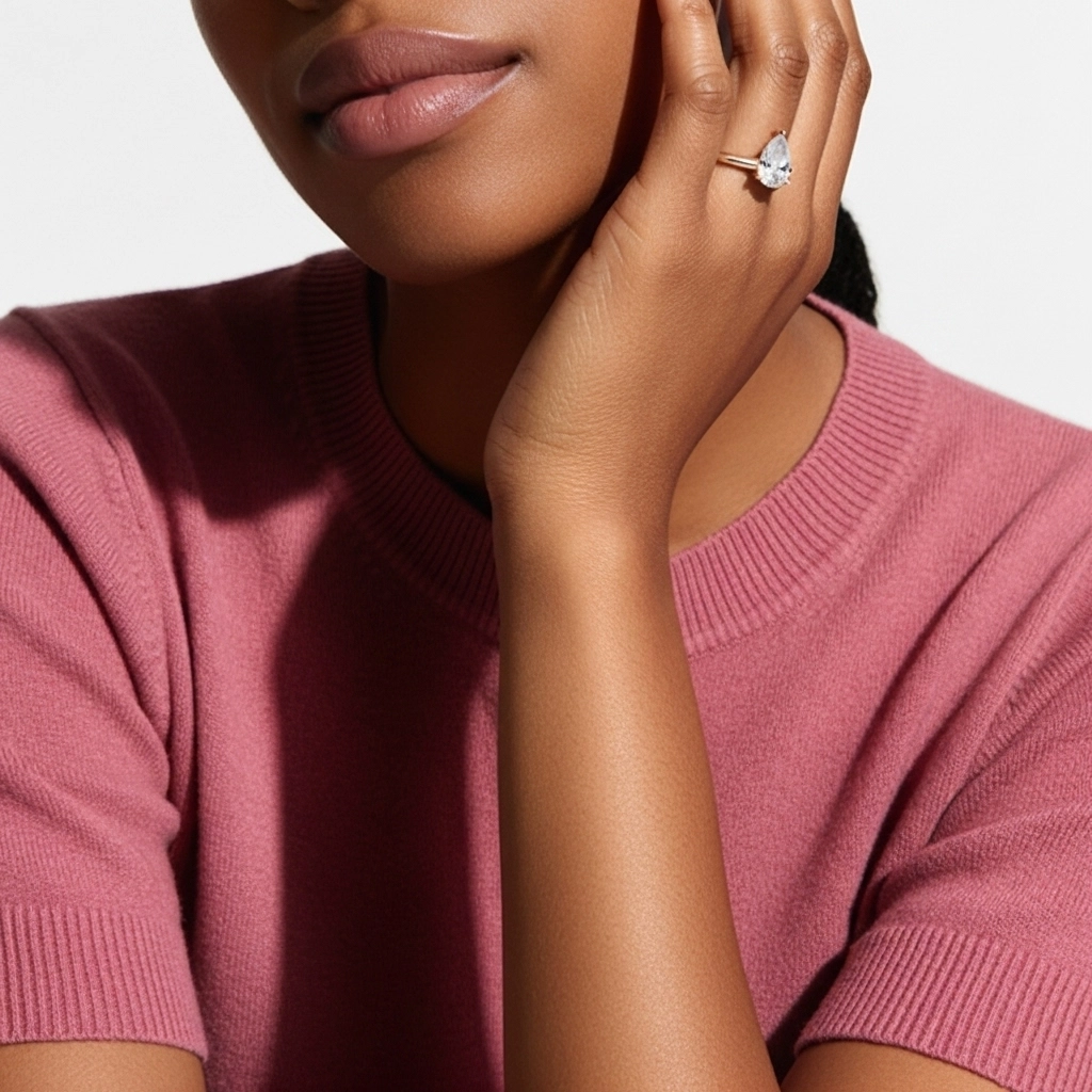 1.00ct Moissanite Engagement Ring 14K Rose Gold