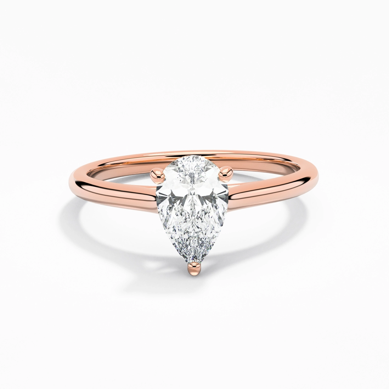 1.00ct Moissanite Engagement Ring 14K Rose Gold