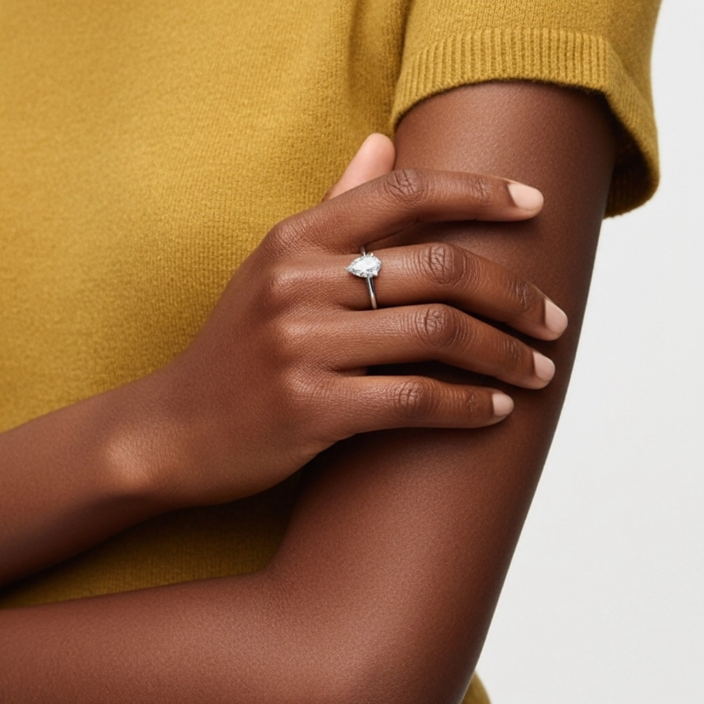 1.50ct Moissanite Engagement Ring 18K White Gold