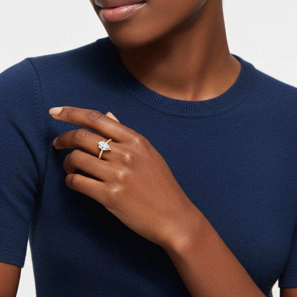 1.00ct Moissanite Engagement Ring 14K Gold