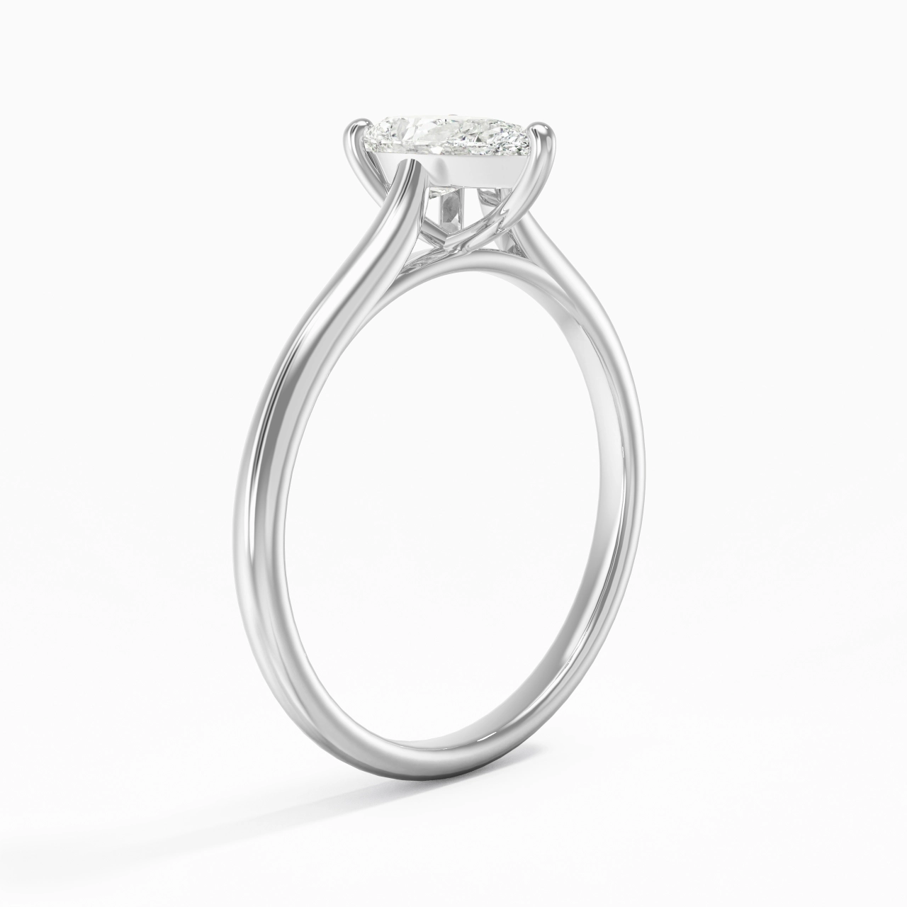 1.00ct Moissanite Bague de fiançailles Platine