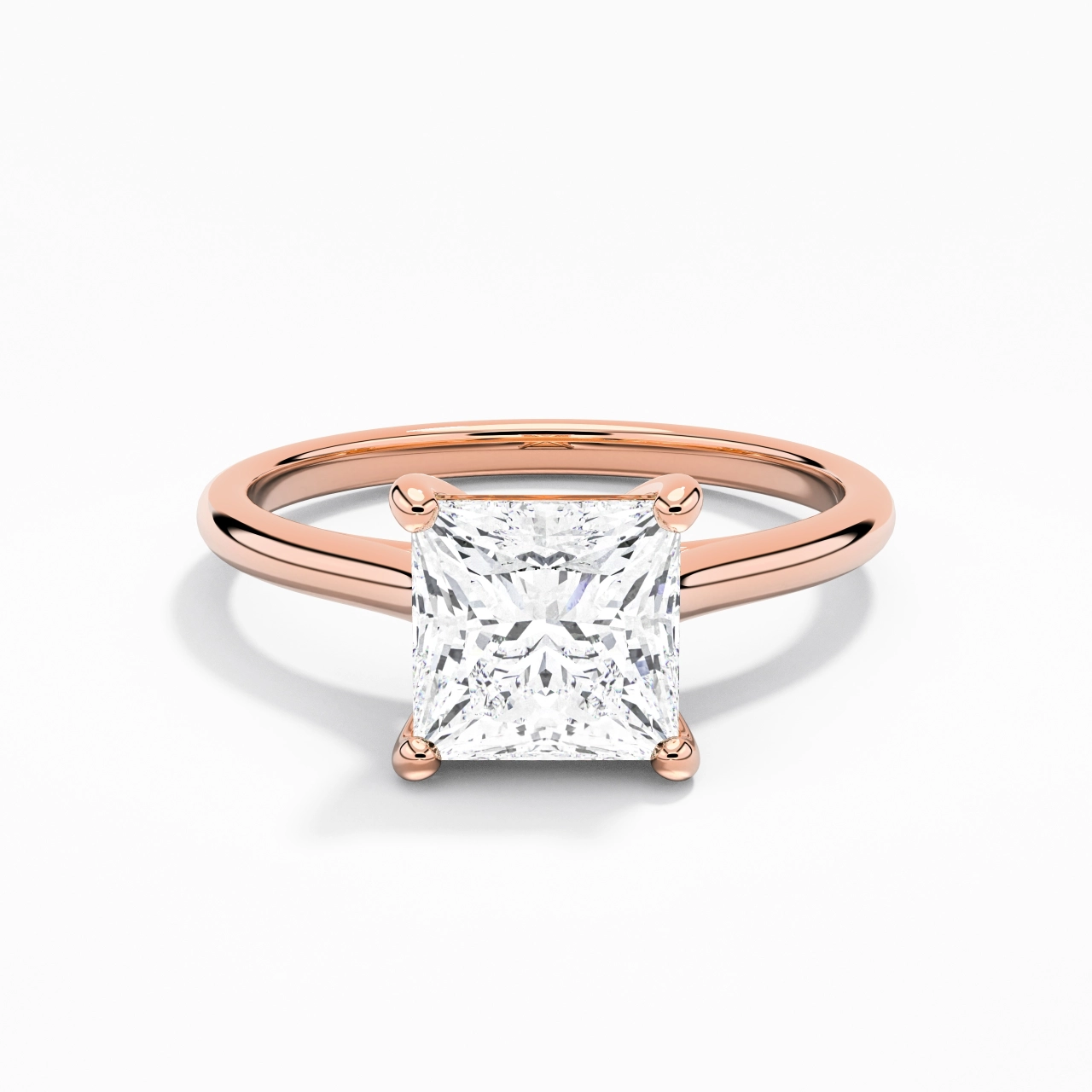 1.50ct Moissanite Engagement Ring 14K Rose Gold