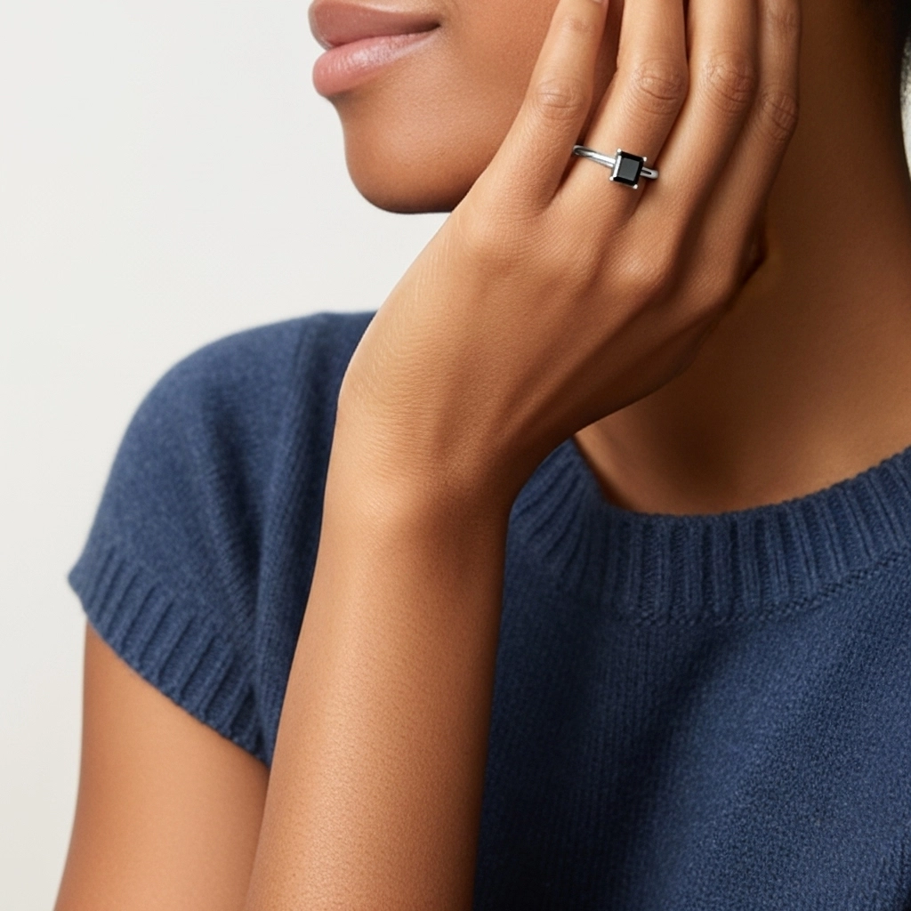 1.00ct Circonio cúbico Anillo de Compromiso Plata esterlina 925