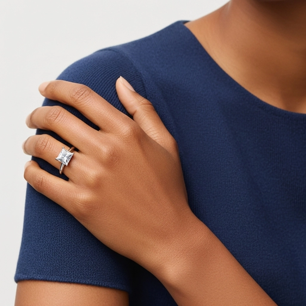 2.00ct Moissanite Bague de fiançailles Or blanc 14 carats