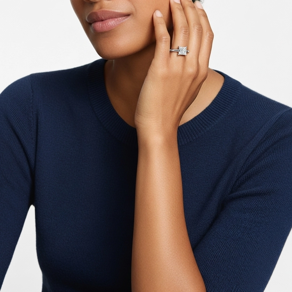 2.00ct Moissanite Bague de fiançailles Or blanc 14 carats