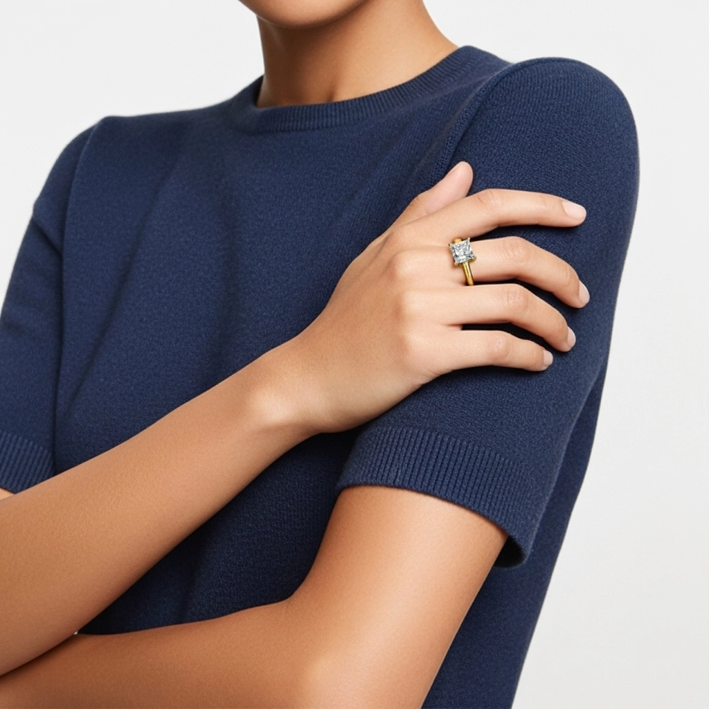 1.50ct Moissanite Engagement Ring 18K Gold